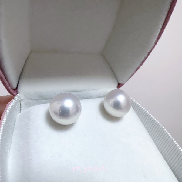(直播價) 頂級鏡面 南洋澳白10.5 耳環  | Top Luster South Sea White Pearl 10.5mm Earrings