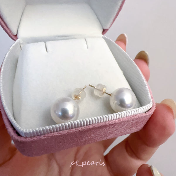 (直播價) 頂級鏡面 南洋澳白10.5 耳環  | Top Luster South Sea White Pearl 10.5mm Earrings