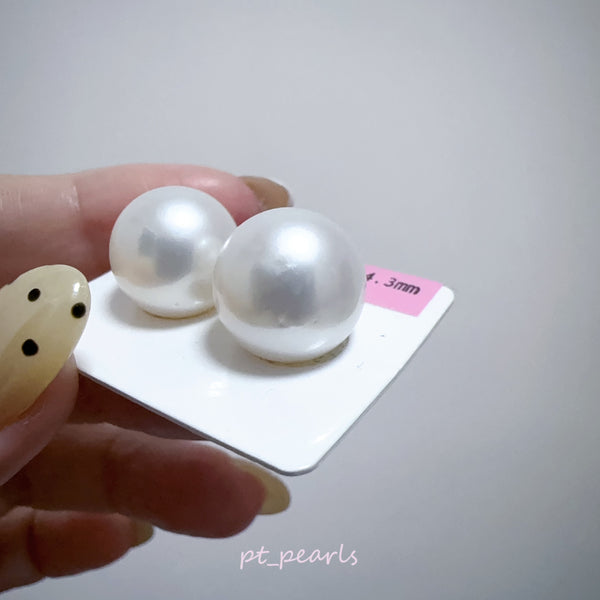 (限定價) 南洋澳白 櫻花粉色 14.3mm 耳環  | South Sea Pearl Sakura Pink 14.3mm Earrings