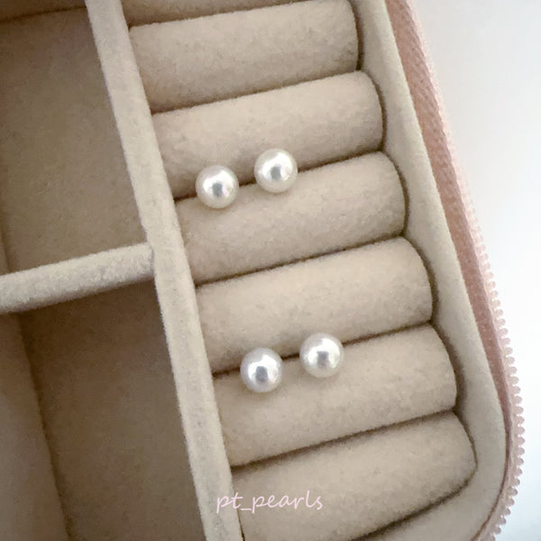證書級 頂級Akoya 5.5-6mm 耳環 | Certificate Grade Top Grade Akoya 5.5-6mm earrings