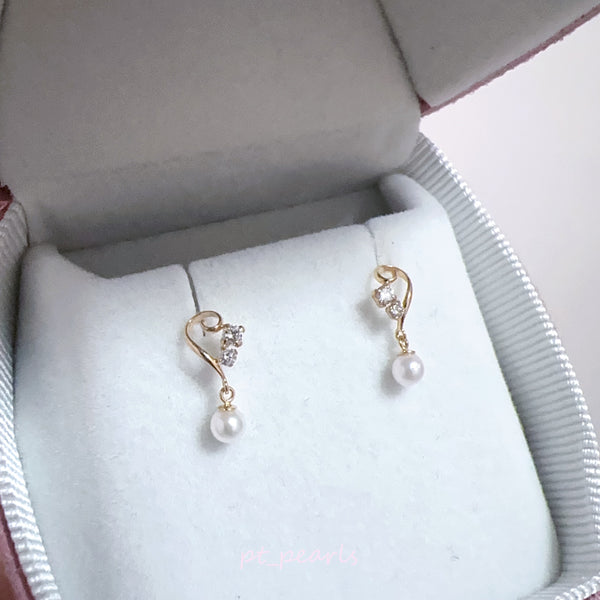 極光Akoya 3-3.5mm 配鑽耳環 | Akoya 3-3.5mm Earrings with Diamond