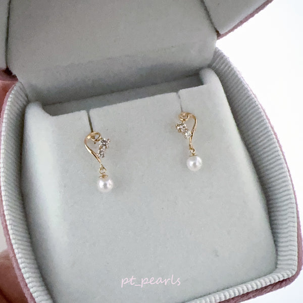 極光Akoya 3-3.5mm 配鑽耳環 | Akoya 3-3.5mm Earrings with Diamond