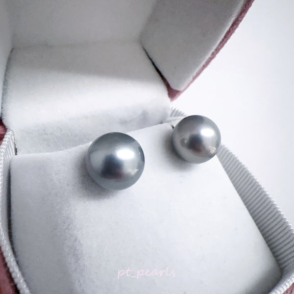 (直播價) 極光大溪地 鉑金灰 11-12mm 耳環  | Aurora Tahiti Platinum Grey 11-12mm Earrings