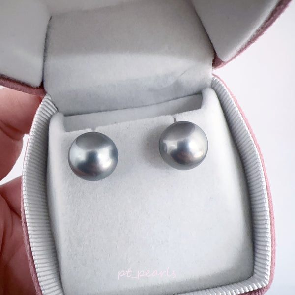 (直播價) 極光大溪地 鉑金灰 11-12mm 耳環  | Aurora Tahiti Platinum Grey 11-12mm Earrings