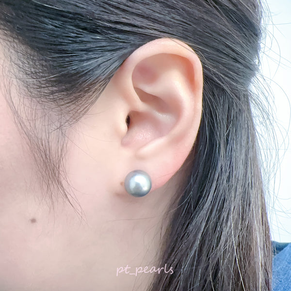 (直播價) 極光大溪地 鉑金灰 11-12mm 耳環  | Aurora Tahiti Platinum Grey 11-12mm Earrings