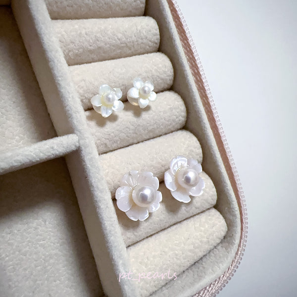 (直播價) 極光日本Akoya配貝母耳環  | Aurora Akoya with Mother Pearl Earrings