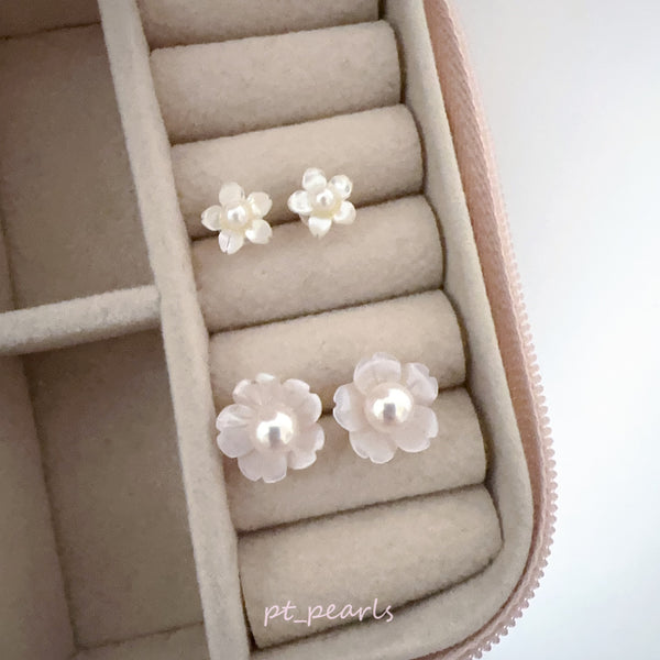 (直播價) 極光日本Akoya配貝母耳環  | Aurora Akoya with Mother Pearl Earrings