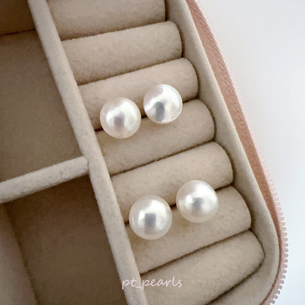 (直播價) 極光日本馬貝 9-10mm 耳環  | Aurora Japanese Mabe 9-10mm Earrings