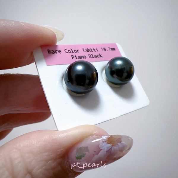 (直播價) 極光大溪地 鋼琴黑 10.7mm 耳環  | Aurora Tahiti Piano Black 10.7mm Earrings
