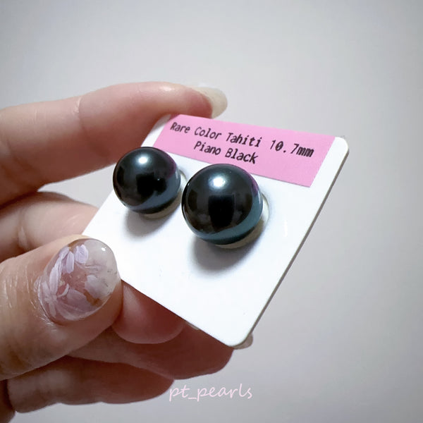 (直播價) 極光大溪地 鋼琴黑 10.7mm 耳環  | Aurora Tahiti Piano Black 10.7mm Earrings