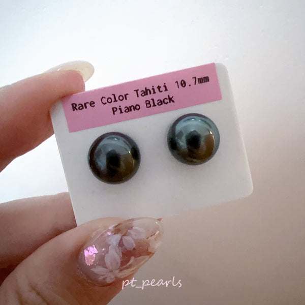 (直播價) 極光大溪地 鋼琴黑 10.7mm 耳環  | Aurora Tahiti Piano Black 10.7mm Earrings
