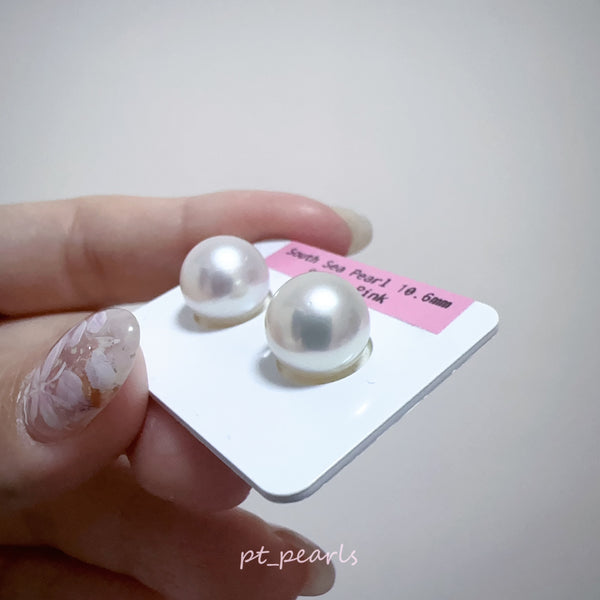 (直播價) 極光南洋澳白 10.6mm 耳環  | Aurora South Sea White Pearl 10.6mm Earrings