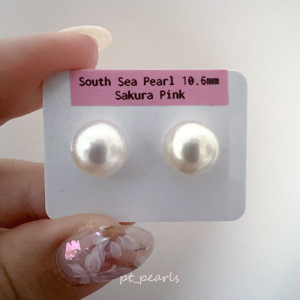 (直播價) 極光南洋澳白 10.6mm 耳環  | Aurora South Sea White Pearl 10.6mm Earrings