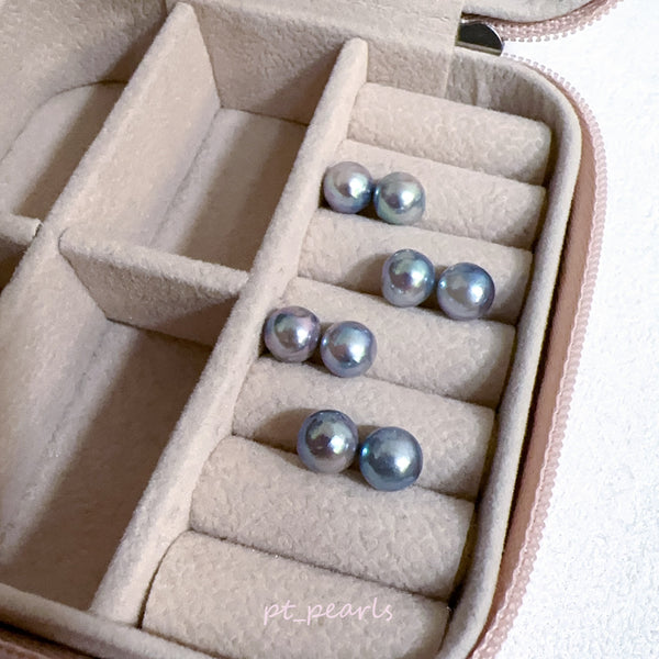 Akoya 極光巴洛克 人魚色無調色 7-8mm耳環 | Aurora Akoya Baroque Mermaid Color Non Color Treated 7-8mm Earrings