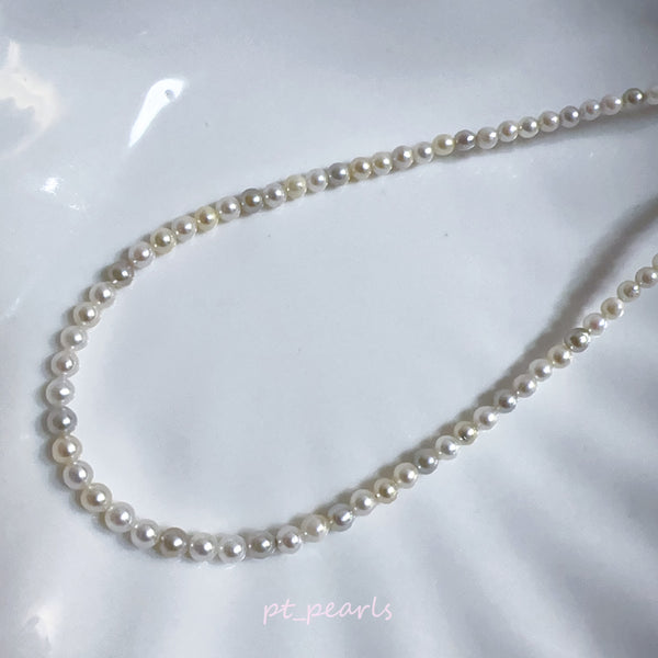 (Summer Sale) 極光日本珍珠 糖果色 無調色 Akoya 3-4mm 珠鏈 | Aurora Akoya Candy Color Non Color Treated 3-4mm Pearl Strand