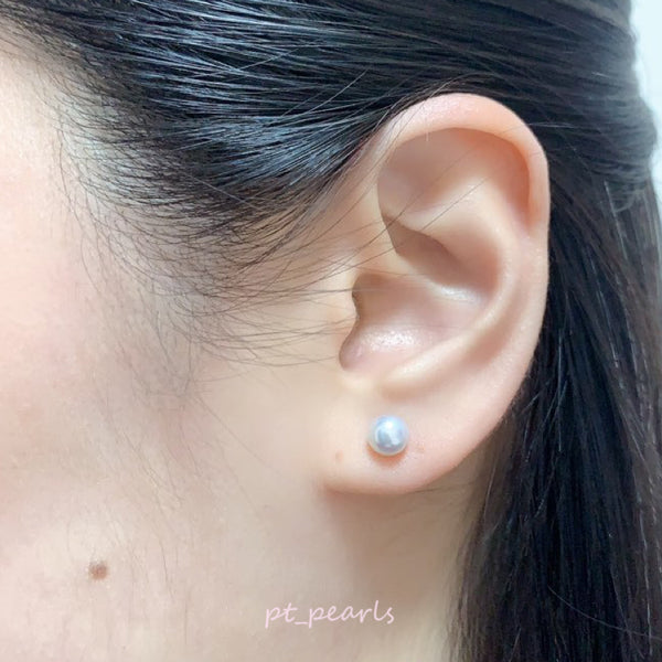 Akoya 極光Blue Rose 6.1mm 耳環 連真科研大證書 | Akoya Aurora Blue Rose 6.1mm Earrings with Japan PSL certificate