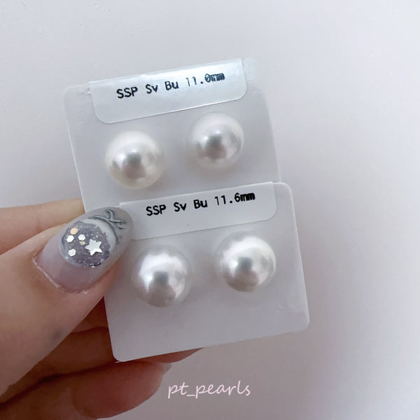 AAAA級 極光南洋澳白珠 銀藍色 11-12mm耳環 | AAAA Grade Aurora South Sea Pearl Silvery Blue 11-12mm Earrings