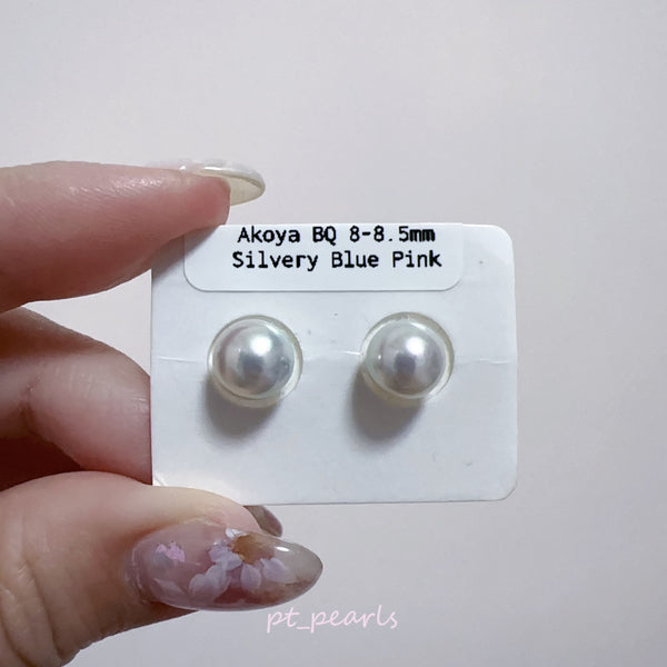 (Summer Sale) Akoya 頂級鏡面 極光巴洛克  8-8.5mm耳環 | Aurora Akoya Baroque Top Luster Non Color Treated 8-8.5mm Earrings