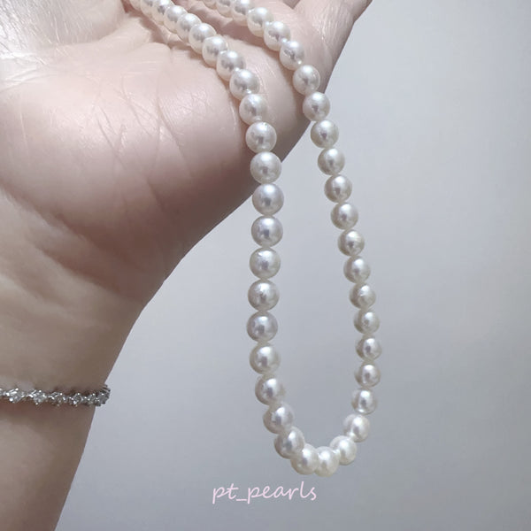 證書級 極光 Akoya 櫻花粉色 5.5-6mm 珠鏈 | Certificate Grade Akoya Sakura Pink 5.5-6mm Pearl Strand