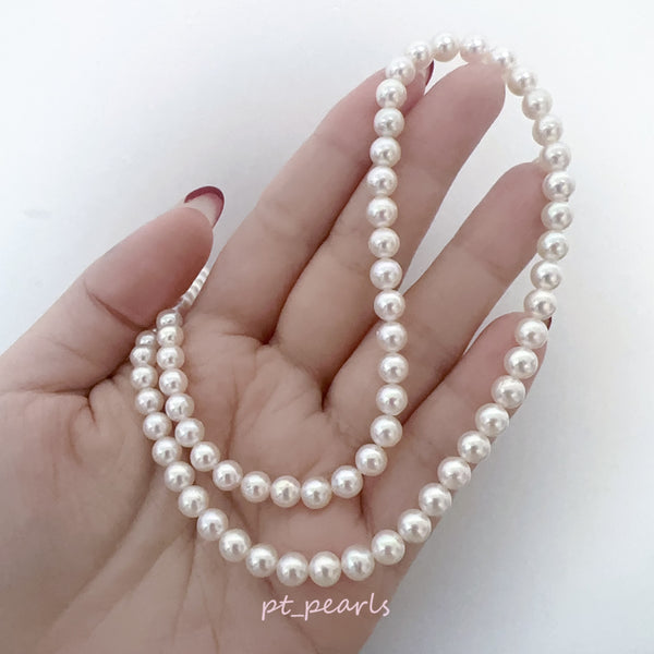 證書級 極光 Akoya 櫻花粉色 5.5-6mm 珠鏈 | Certificate Grade Akoya Sakura Pink 5.5-6mm Pearl Strand