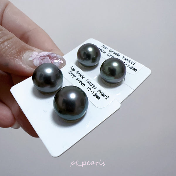 頂級極光大溪地 11-12 / 12-13mm 耳環 | Top Grade Aurora Tahiti Pearl 11-12 / 12-13mm Earrings