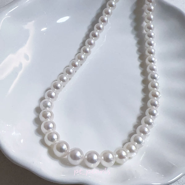 (Summer Sale) 頂級極光 Akoya 櫻花粉色 6.5-7mm 珠鏈 | Top Grade Akoya Sakura Pink 6.5-7mm Pearl Strand
