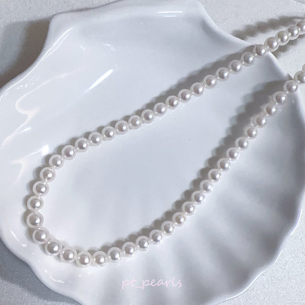 (Summer Sale) 頂級極光 Akoya 櫻花粉色 6.5-7mm 珠鏈 | Top Grade Akoya Sakura Pink 6.5-7mm Pearl Strand