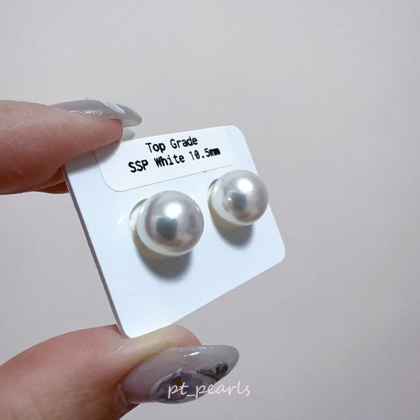 頂級極光澳白珍珠10.5mm 配18K配件 | Top Grade South Sea White Pearl 10.5mm with 18K setting