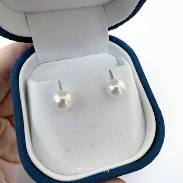 花珠級 7-9mm Akoya耳環 (無證書) | Aurora Hanadama Grade 7-9mm Akoya earrings (Non Cert)