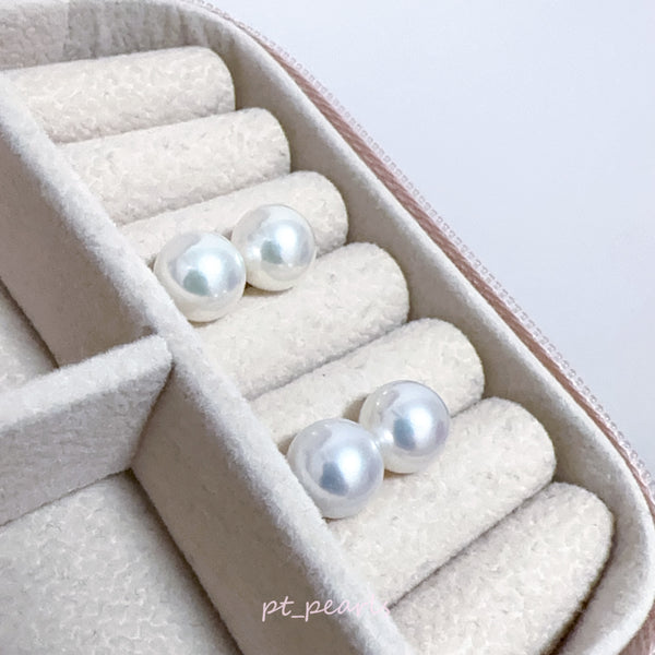 頂級無調色 極鏡面 Akoya 9-9.5mm 耳環 | Top Grade Mirror Luster Akoya 9-9.5mm Earrings