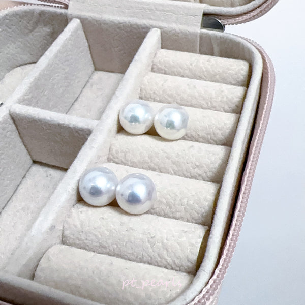 頂級無調色 極鏡面 Akoya 9-9.5mm 耳環 | Top Grade Mirror Luster Akoya 9-9.5mm Earrings