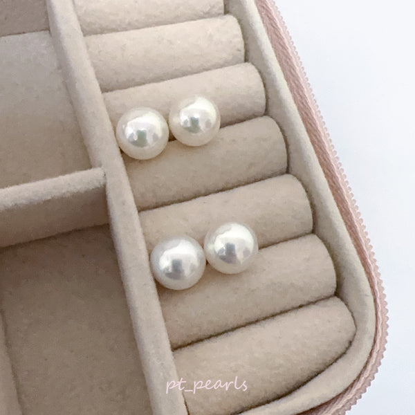 頂級無調色 極鏡面 Akoya 9-9.5mm 耳環 | Top Grade Mirror Luster Akoya 9-9.5mm Earrings