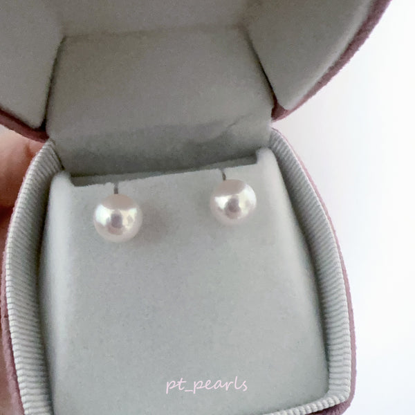(Summer Sale) Akoya 極光Rose 8.0mm耳環 連真科研小卡證 | Akoya Aurora Rose 8.0mm Earrings with Japan PSL Card Cert