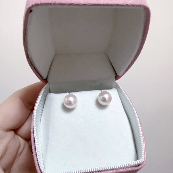 (Summer Sale) Akoya 極光Rose 8.0mm耳環 連真科研小卡證 | Akoya Aurora Rose 8.0mm Earrings with Japan PSL Card Cert