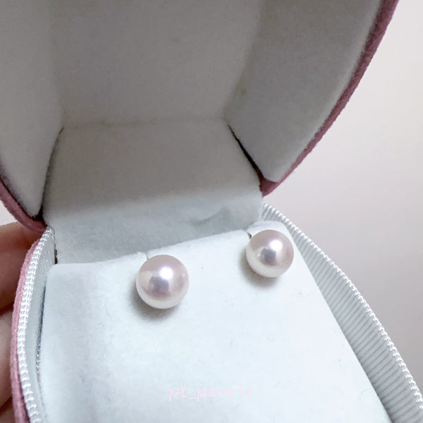 (Summer Sale) Akoya 極光Rose 8.0mm耳環 連真科研小卡證 | Akoya Aurora Rose 8.0mm Earrings with Japan PSL Card Cert