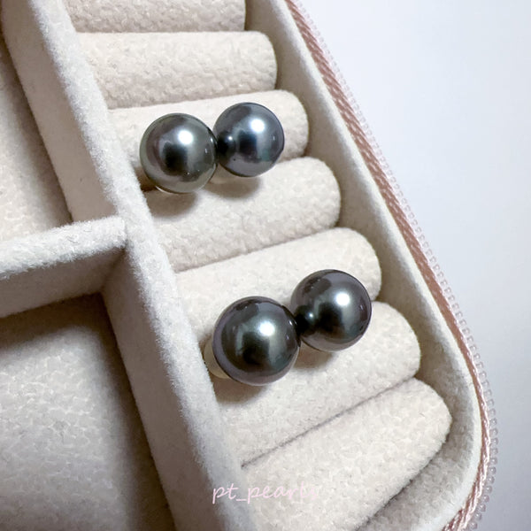 頂級極光大溪地 9-10mm 耳環 | Top Grade Aurora Tahiti Pearl 9-10mm Earrings