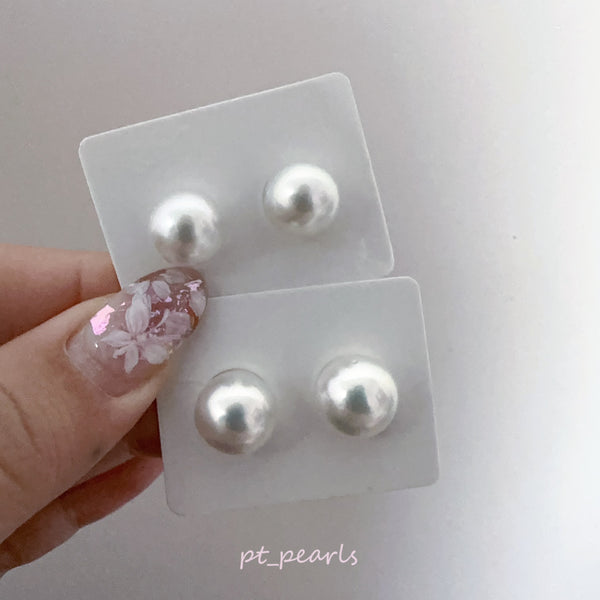 (Summer Sale) 極光南洋澳白 銀藍色 10.4 / 11.3mm 耳環  | Aurora South Sea Pearl Silvery Blue 10.4 / 11.3mm Earrings
