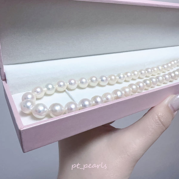 超特價 Akoya 極光幻彩櫻花粉色 8-8.5mm 珠鏈 | Special Offer Aurora Akoya 8-8.5mm Rainbow Sakura Pink Pearl Strand