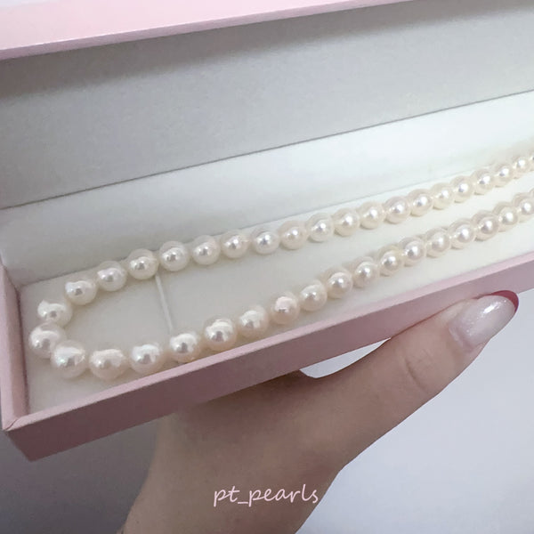 超特價 Akoya 極光幻彩櫻花粉色 8-8.5mm 珠鏈 | Special Offer Aurora Akoya 8-8.5mm Rainbow Sakura Pink Pearl Strand