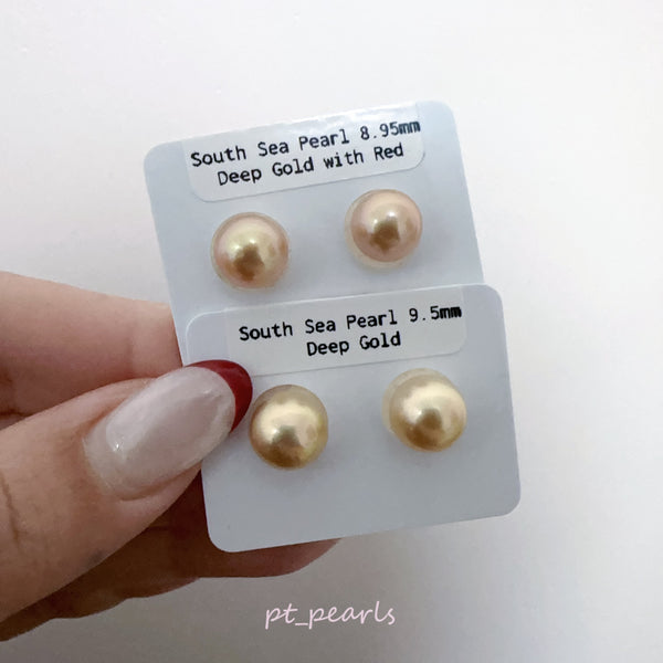 頂級鏡面極光南洋金珠 8.95 / 9.5mm 配18K配件 | Top Grade Aurora South Sea Gold Pearl 8.95 / 9.5mm with 18K setting