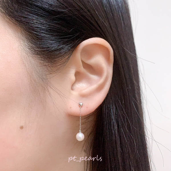 彩凜級 Akoya 5-5.5mm 配素金垂吊耳環 | Sailin Grade Akoya 5-5.5mm Dangling Earrings