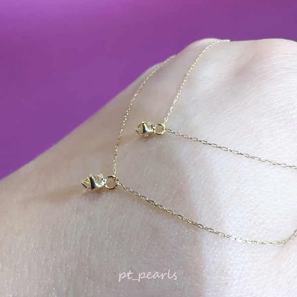 香港展限定🇯🇵 8份/ 13份鑽石頸鏈 連10K黃金配件 | 0.08 / 0.13 carat diamond necklace with 10K Yellow Gold setting