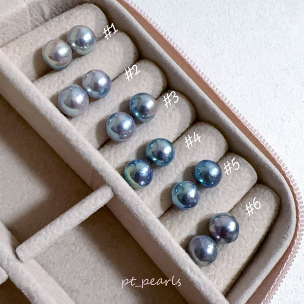 Akoya 極光巴洛克 人魚色無調色 7.5-8mm耳環 | Aurora Akoya Baroque Mermaid Color Non Color Treated 7.5-8mm Earrings