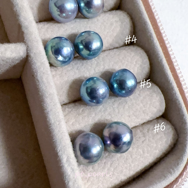 Akoya 極光巴洛克 人魚色無調色 7.5-8mm耳環 | Aurora Akoya Baroque Mermaid Color Non Color Treated 7.5-8mm Earrings