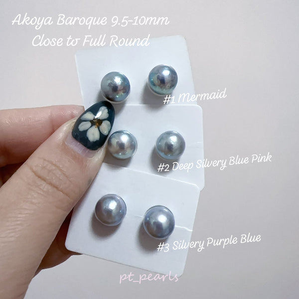 Akoya 極光巴洛克 無調色 9.5-10mm耳環 | Aurora Akoya Baroque Non Color Treated 9.5-10mm Earrings