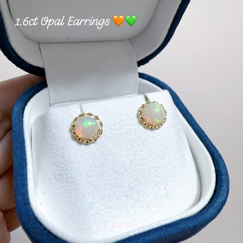 1卡60份澳寶耳環 連18K配件 | 1.6 carat Opal with 18K Setting Earrings