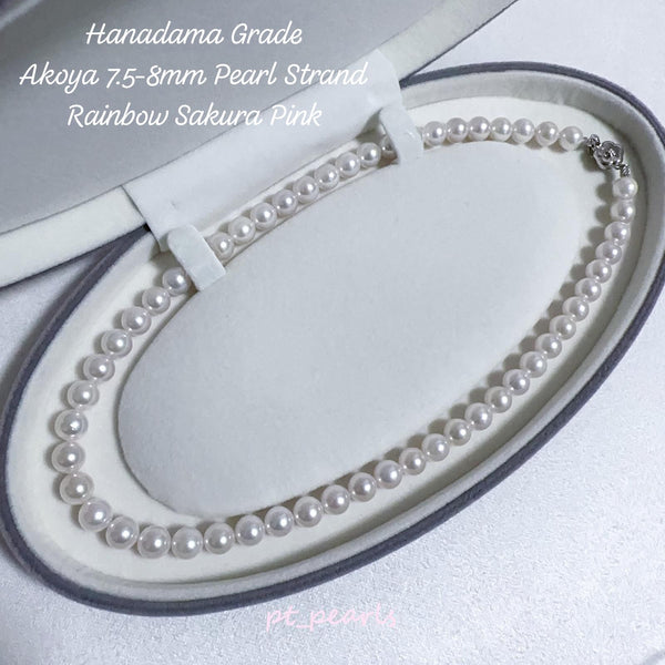 花珠級 極光 Akoya 幻彩櫻花粉色 7.5-8mm 珠鏈 | Hanadama Grade Aurora Akoya Rainbow Sakura Pink 7.5-8mm Pearl Strand