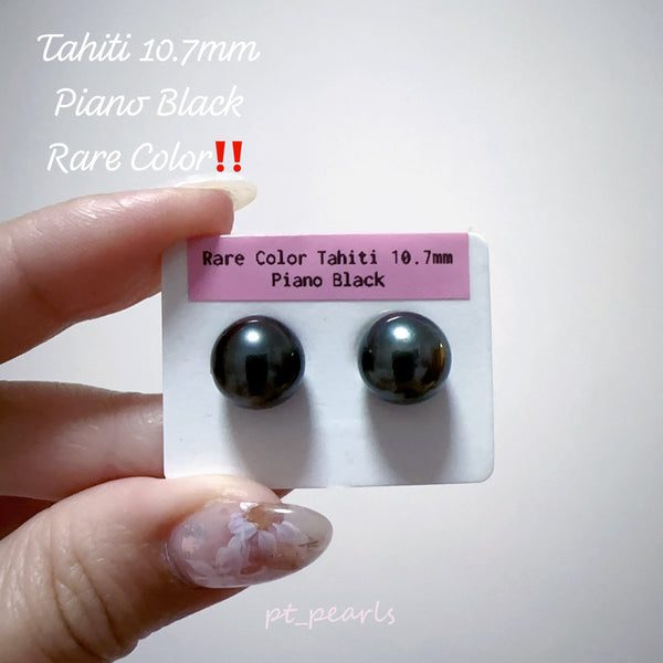 (直播價) 極光大溪地 鋼琴黑 10.7mm 耳環  | Aurora Tahiti Piano Black 10.7mm Earrings