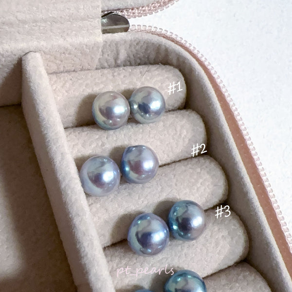 Akoya 極光巴洛克 人魚色無調色 7.5-8mm耳環 | Aurora Akoya Baroque Mermaid Color Non Color Treated 7.5-8mm Earrings