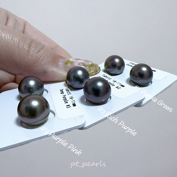 (超特價) 大溪地 10-11mm 深紫色系耳環 | (Special Offer) Tahiti Pearl 10-11mm in Deep Purple